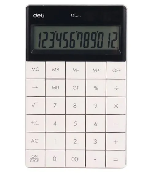 Калькулятор 12 разрядов, белый Deli#1