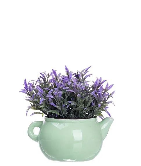 Декоративный керамический чайник с цветком ( 12 см) №297#2