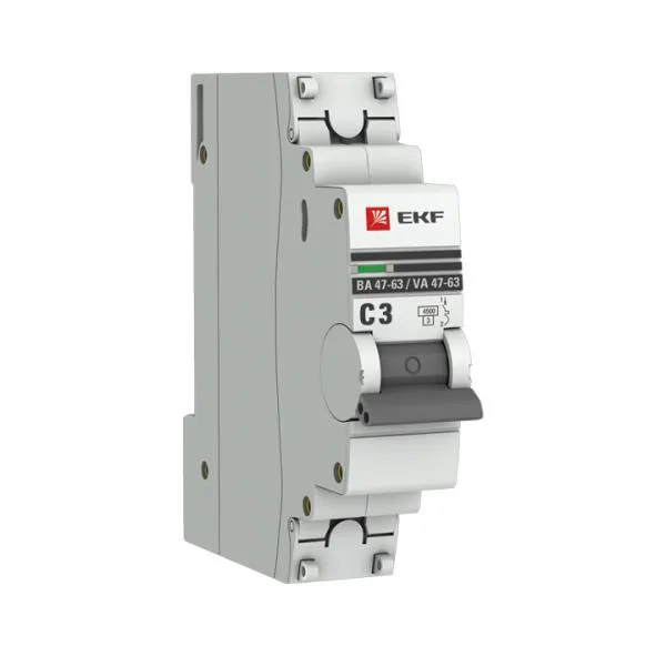 Автоматический выключатель 1P 3А (C) 4,5kA ВА 47-63 EKF#1