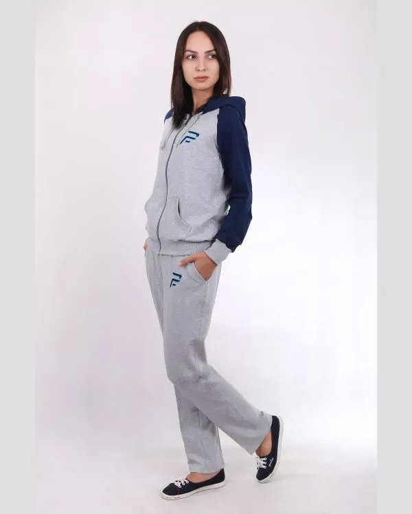Женский спортивный костюм серо-синий#2