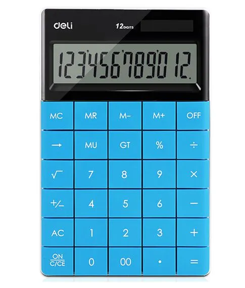 Калькулятор 12 разрядов, голубой  Deli#1