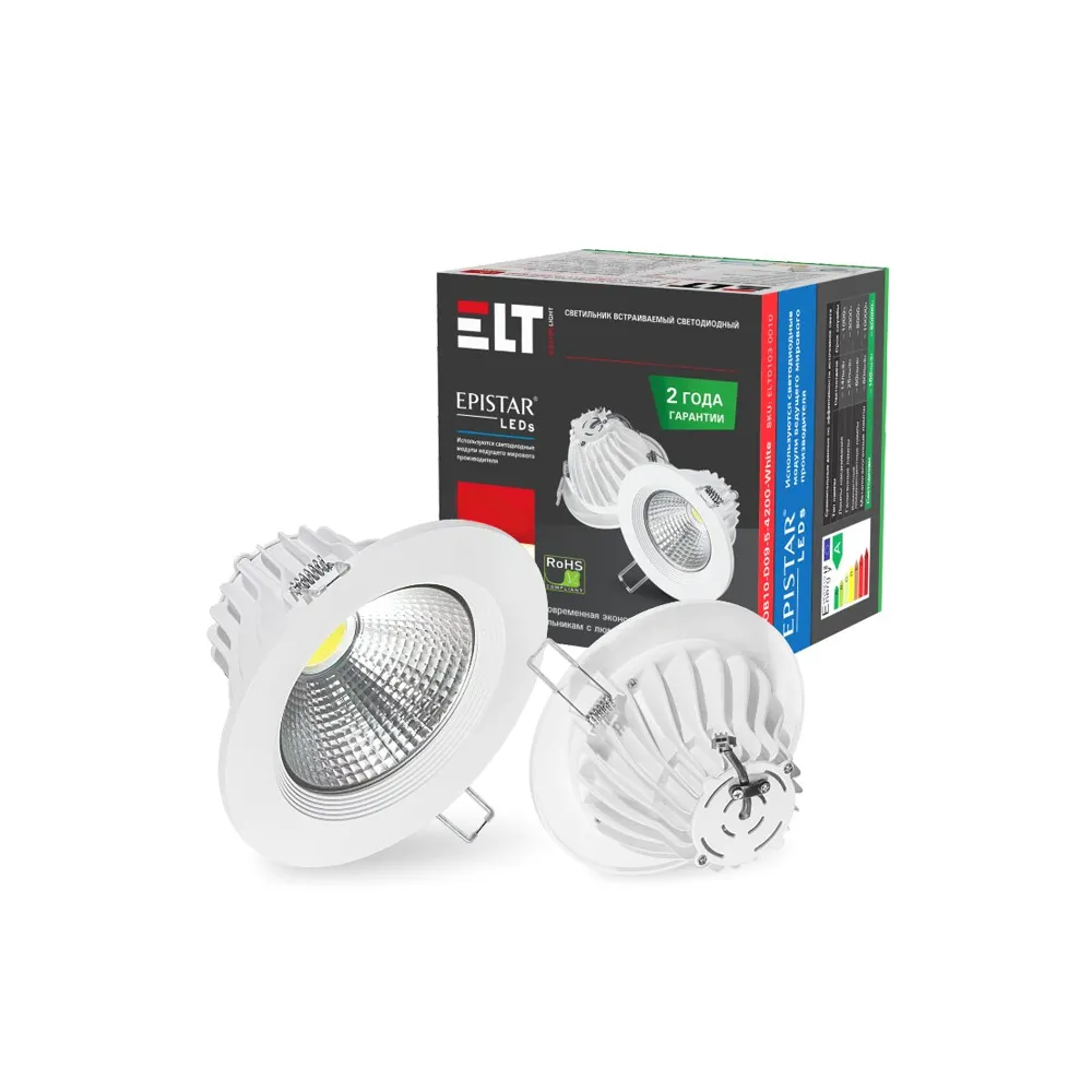 Светильник светодиодный потолочный LCOB20-D11-10-4200-White 10Вт 220В 4200K ELT#1