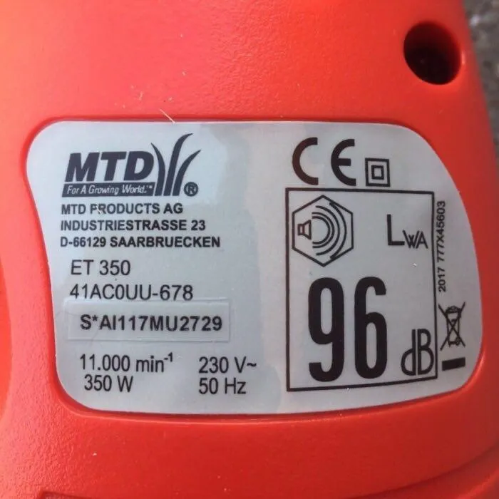Электрический триммер MTD ET 350#3
