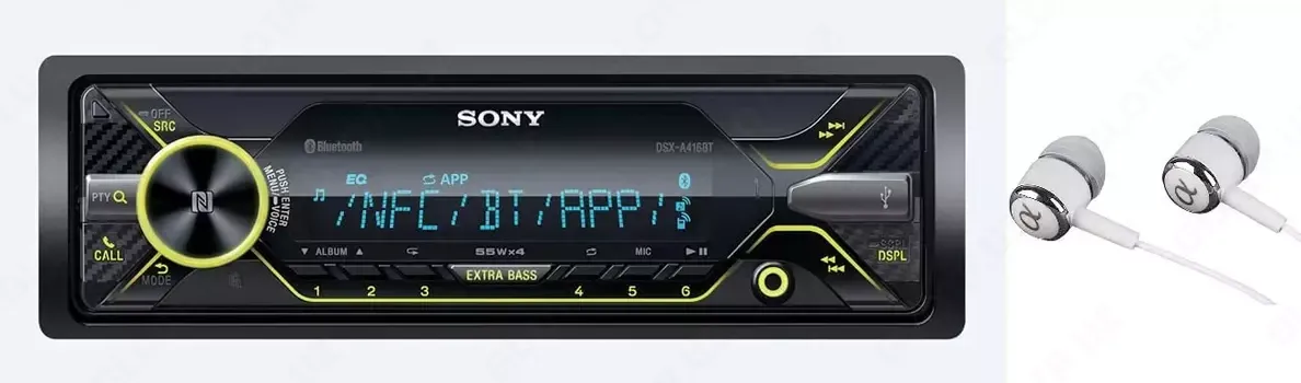 Автомобильный медиа-ресивер SONY DSX-A416BT 1 Din Bluetooth Front USB AUX 4x55 Вт#1