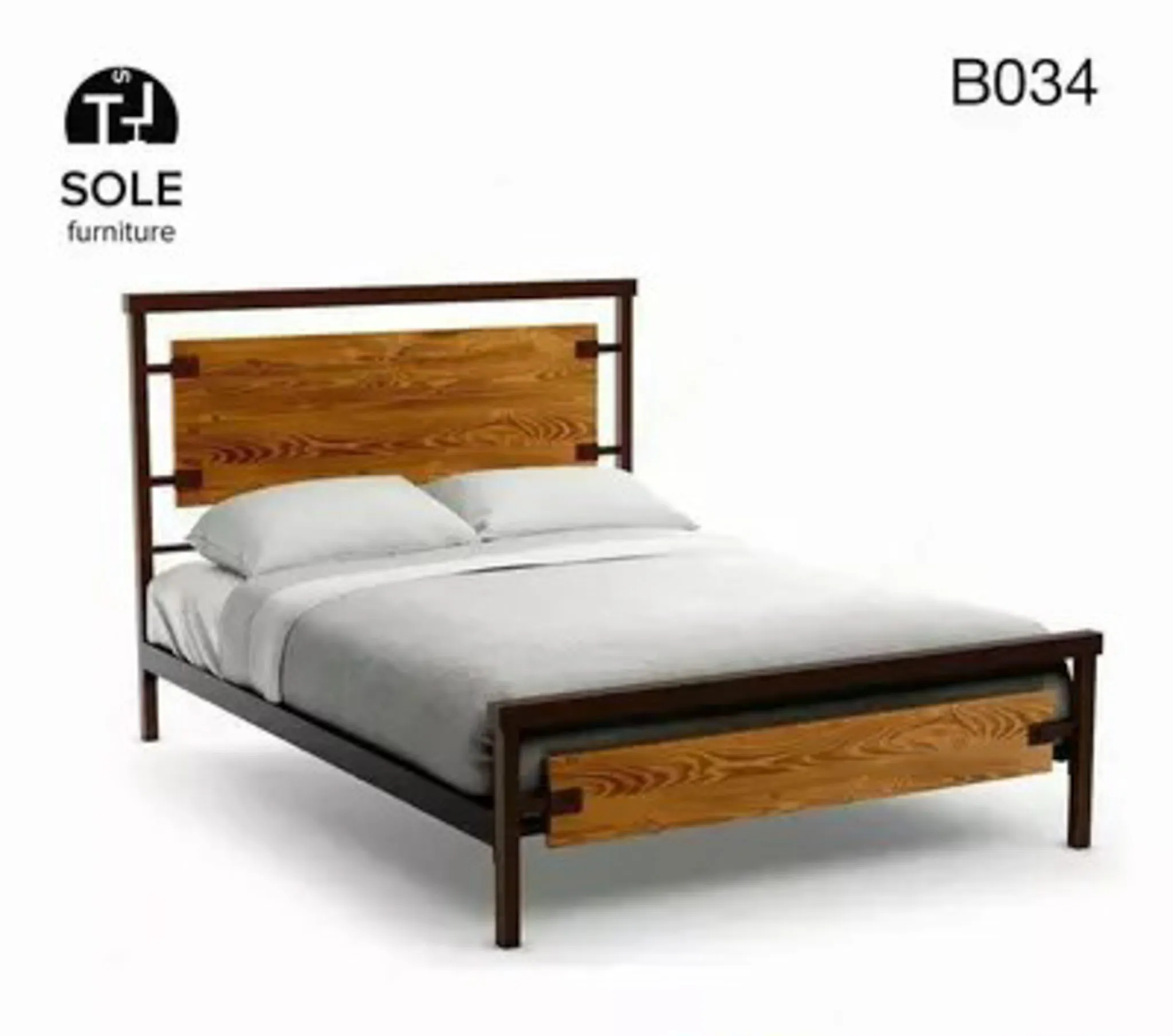 Двуспальная кровать в стиле Loft N1#1