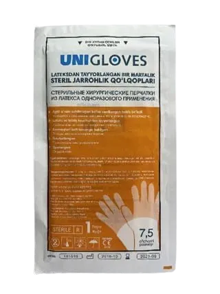 Стерильные хирургические перчатки из латекса одноразового применениня- UNIGLOVES#1