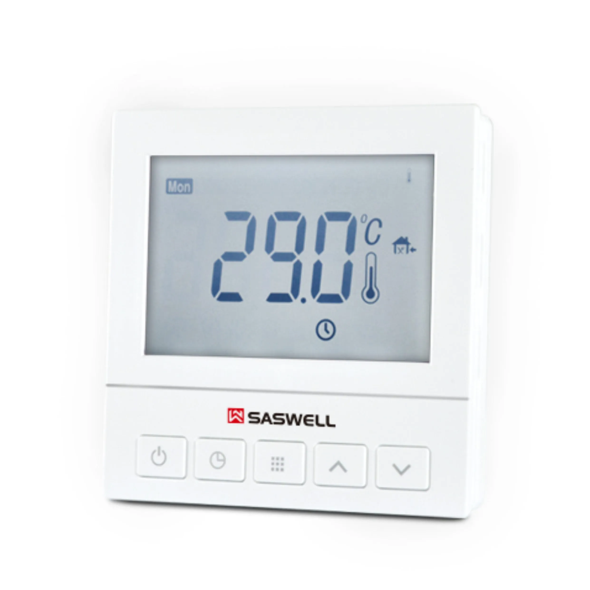 Saswell термостат с ЖК экраном (белый) кнопочный sas920WHL-7#2