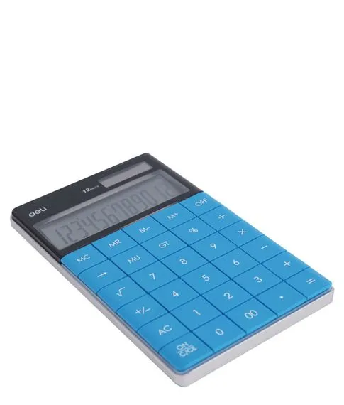 Калькулятор 12 разрядов, голубой  Deli#2