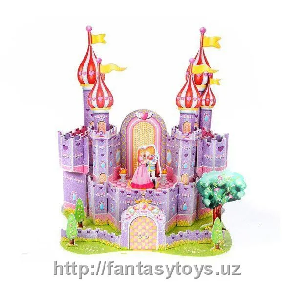 Картонный 3D-мини-пазл "Фиолетовый замок"#1