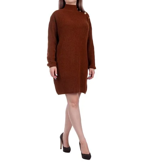 Платье No Brand (коричневое, вязаное)#2