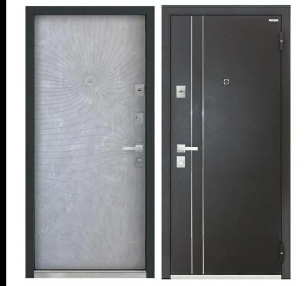 Двери Черный шелк "Mastino Monte Xpom", бетон серый#1