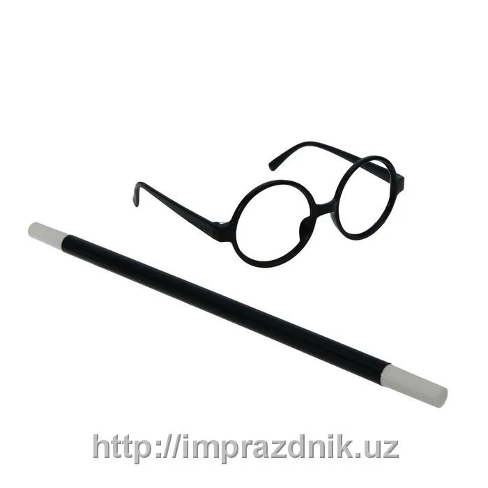 Карнавальный набор "Фокусник" 2 предмета: очки, палочка#1