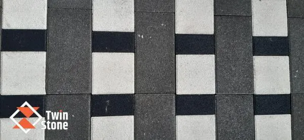 Вибропрессованная тротуарная брусчатка квадратная мрамор крошка «Промывка»#4
