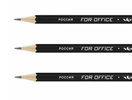 Набор графитных карандашей черный матовый с дипом ОПП ТМ (HB), серия VKF (10/3 шт.)#1