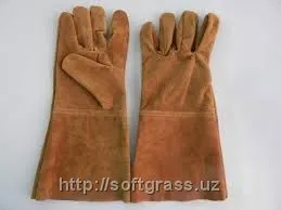 Длинные кожаные защитные перчатки#1