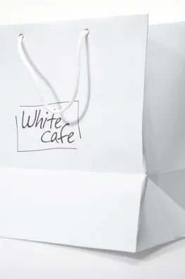 Бумажный пакет для кафе white cafe#2