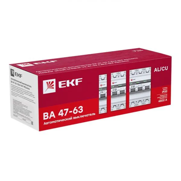 Автоматический выключатель 1P 6А (C) 4,5kA ВА 47-63 EKF#5