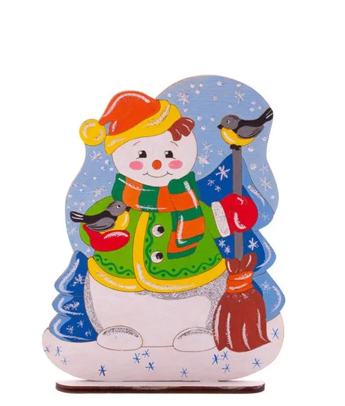 Набор для творчества Роспись по дереву Новогодний сувенир "Снеговик" Lori#2