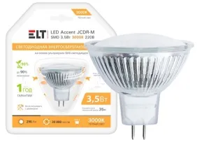 Светодиодная лампа LED ACCENT JCDR COB 220V 6W GU5,3 6000К ELT#1