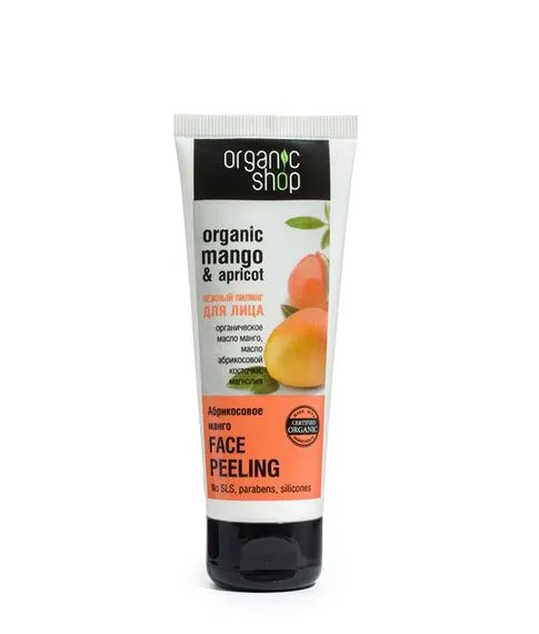 Нежный пилинг для лица абрикосовый манго Organic Shop, 75 мл#1