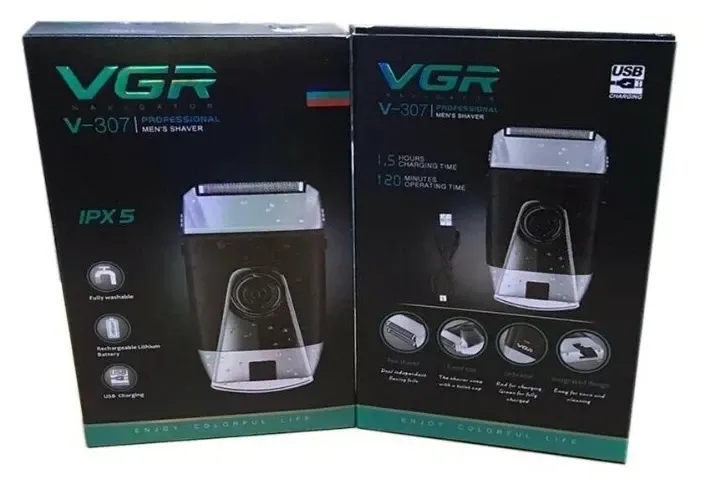 Электробритва VGR V-307 аккумуляторная, роторная, сетчатая, черно-серый#3