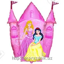 Фольгированный шар "Замок с принцессами"#1