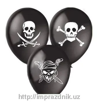 Латексные шары 12" "Пиратские черепа"#1