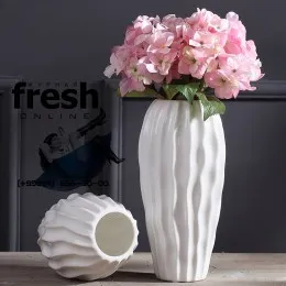Белая керамическая ваза для цветов#1