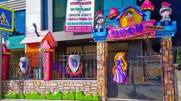 оформление фасада детского садика, магазина объемными большими фигурами 3D#5