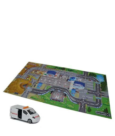 Игровой коврик Стройка с машиной дорожной службы Creatix Majorette#2