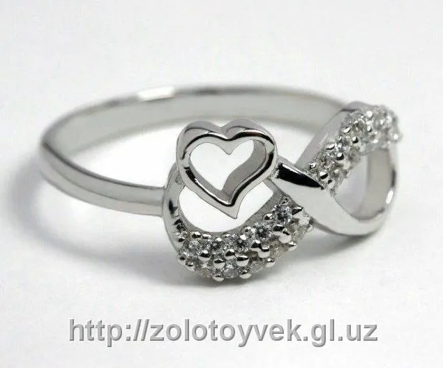 Серебряное кольцо Сердце#2