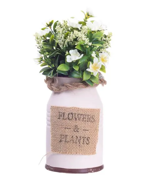 Декоративный керамический бочонок с цветами Flowers&Plants (23 см) №289#1