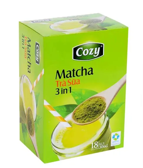 Растворимый зеленый чай Cozy "Matcha tea" 3 в 1 ( 18 пакетиков)#1
