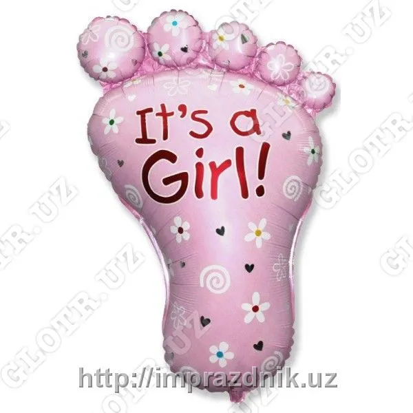 Фольгированный шар-ножка " It's a girl "#1