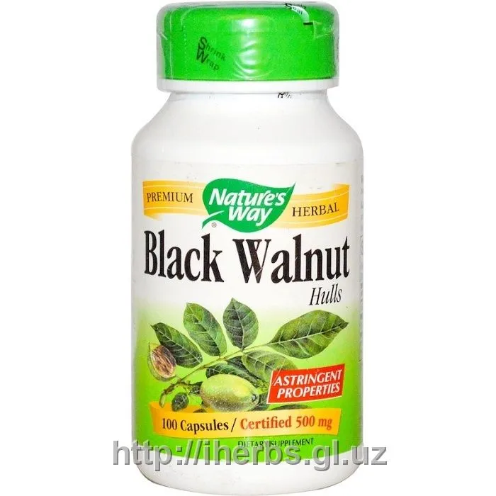 Nature's Way, Черный орех, отруби, 500 мг#1