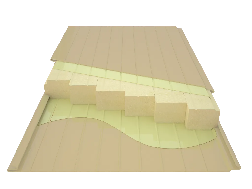 Стеновые сэндвич панели RAL1015 - бежевые , RAL9003  - белые,  толщина 50мм#2