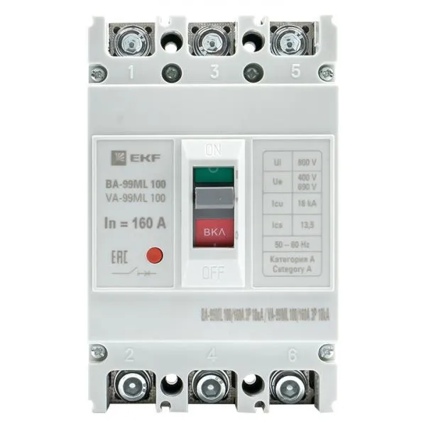 Автоматический выключатель ВА-99МL 100/160А 3P 18кА EKF#3
