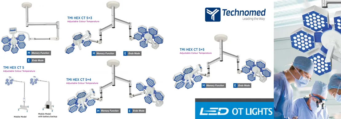 Операционная лампа модели TECHNOMED TMI-HEX CT 5+4#1