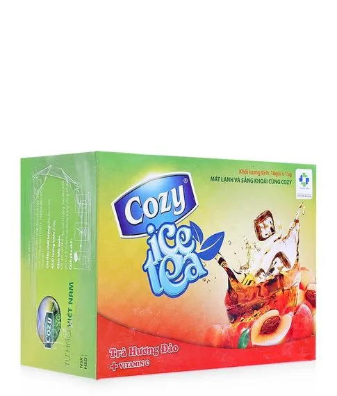 Растворимый черный чай Cozy со вкусом персика "Ice tea" ( 18 пакетиков)#1
