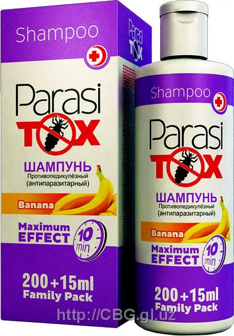 Шампунь противопедикулёзный ParasiTox (Banana)#1