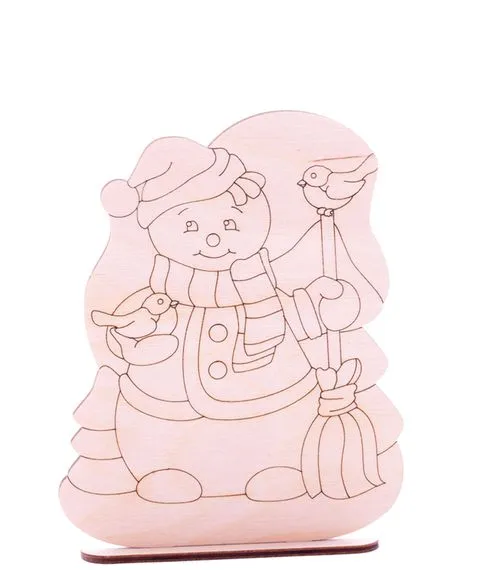 Набор для творчества Роспись по дереву Новогодний сувенир "Снеговик" Lori#3