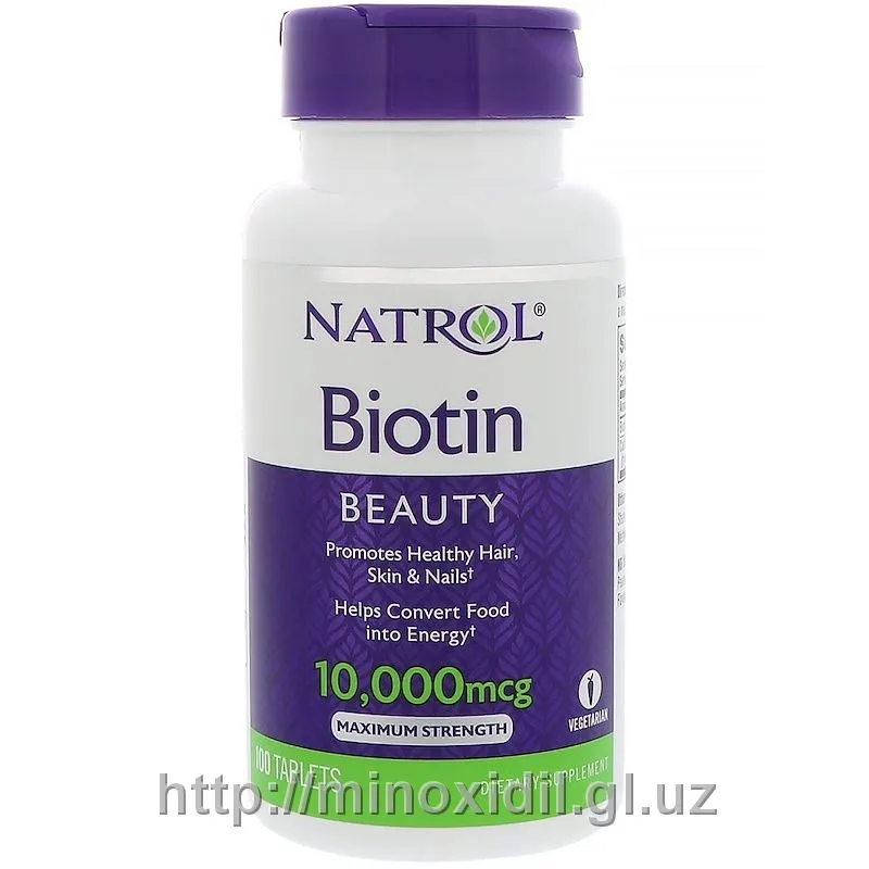 Биотин 10000 мкг, Natrol,  100 таблеток#1