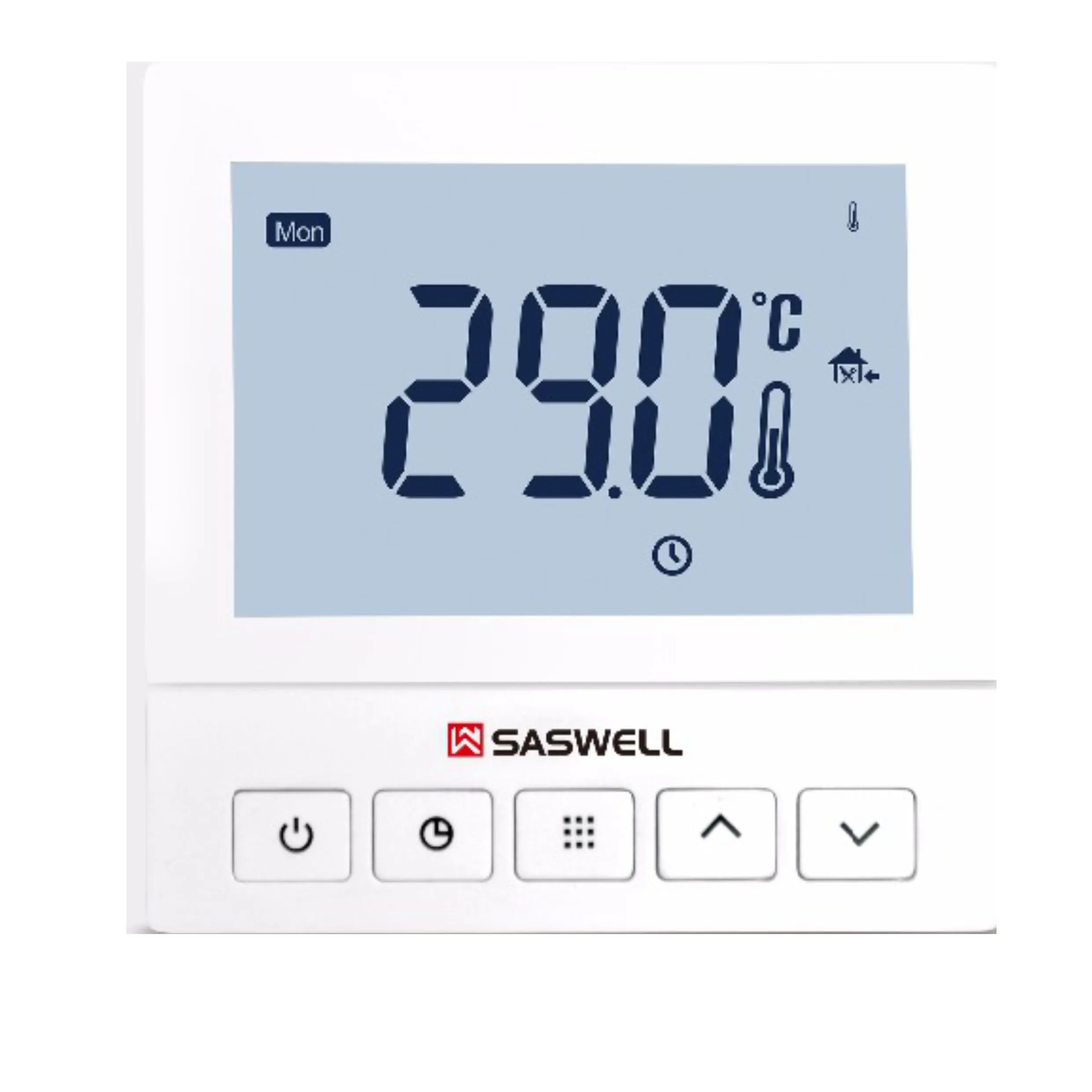 Saswell термостат с ЖК экраном (белый) кнопочный sas920WHL-7#1