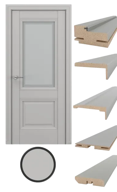 Дверь Венеция ПО- В5.3 satinato с рамкой Белый#1