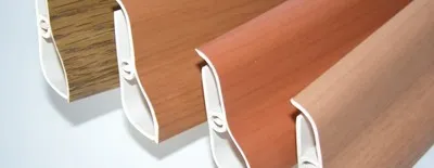 Плинтусы для пола из ПВХ однотонные, деревянные, текстурные цвета (6 см)#1