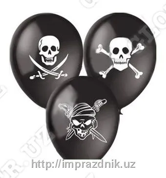 Латексные шары 12"Пиратские черепа"#1