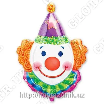 Фольгированный воздушный шар "Клоун с воротником"#1