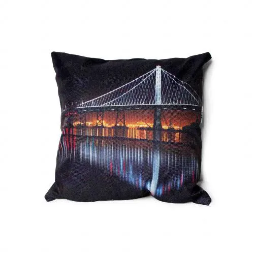 AIKO Подушка черная с рисунком "Мост"#1