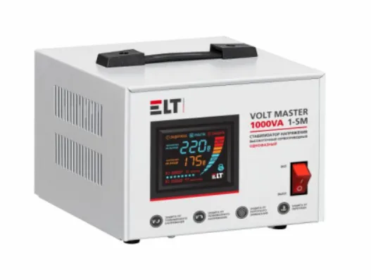Стабилизатор напряжения сервоприводный переносной   Volt Master - 1000VA 1-SM, ELT 140-250V#1