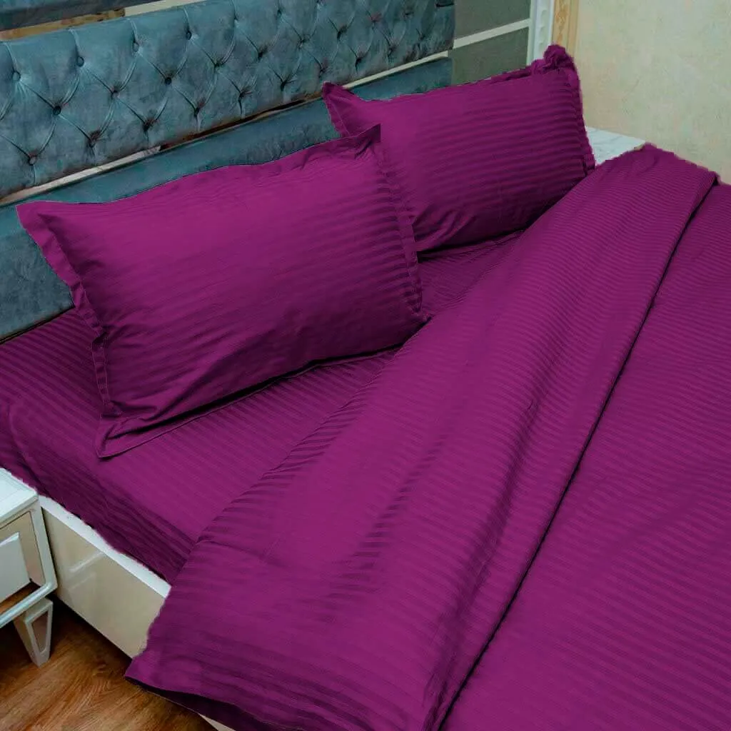 Комплект постельного белья, страйп-сатин, лиловый#2